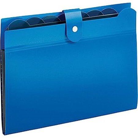 GLOBE-WEIS Globe-Weis 89551BLU 7 Pocket Poly File; Open Top; Letter Size; Blue Pack Of 6 89551BLU